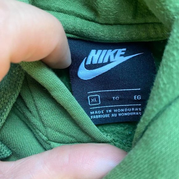 Vintage VTG Y2K Green Mini Logo Mini Swoosh Nike Hoodie - Picture 5 of 5